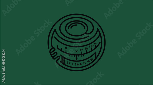 Abstract Circular Maze with Globe and Scientific Symbols.