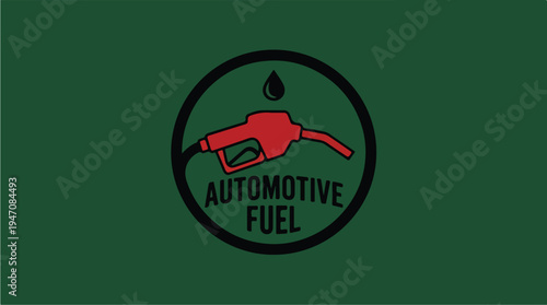 Automotive Fuel Gas Pump Nozzle Icon.