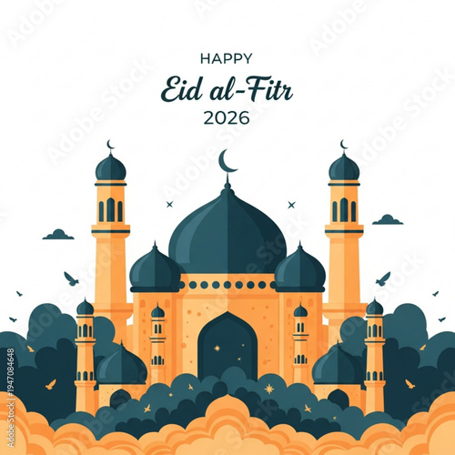 vector illustration of mosque in istanbul