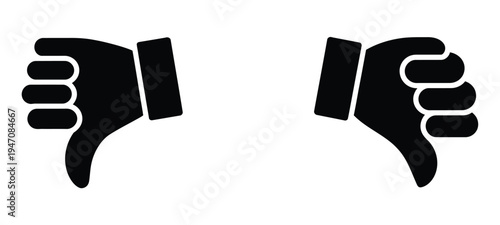 Disapproval Symbol – Black Hand Thumbs Down Vector