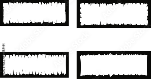 Four distinct graphical representations of signal waveforms with varying noise levels and patterns