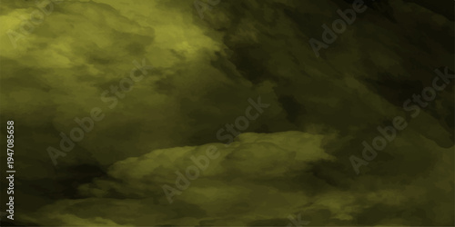 Ethereal Yellowish- Green Smoke or Cloud Formation with Soft Edges and Dramatic Lighting abstract background