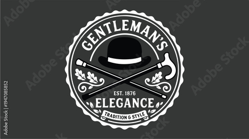 Gentlemans Elegance Tradition Style Emblem Logo.