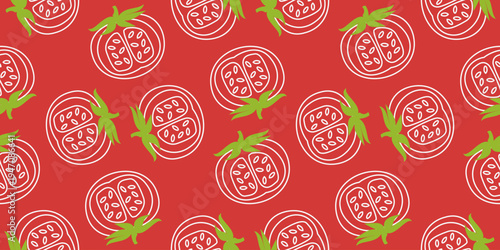 tomato pattern vector illustration. seamless pattern of tomatoes. red tomato seamless pattern background.