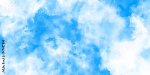 Vibrant Blue and White Cloud- Like Abstract Background with Soft Edges and Painterly Texture clouds