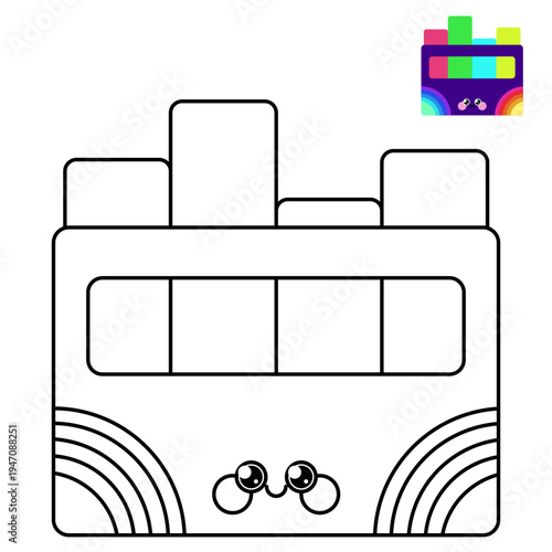 Stationery. Children's illustration. Coloring book. School. Crayons.
