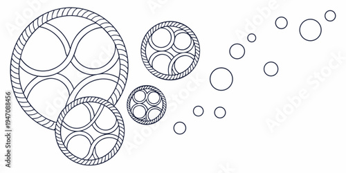 A collection of various circular and geometric patterns and shapes.