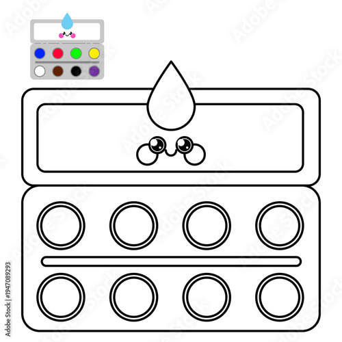 Stationery, children's illustrations, school, pencil, felt-tip pen, pencil case, eraser, rubber band, pencil case,