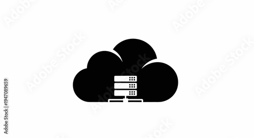 Cloud server data storage icon for computing and networking