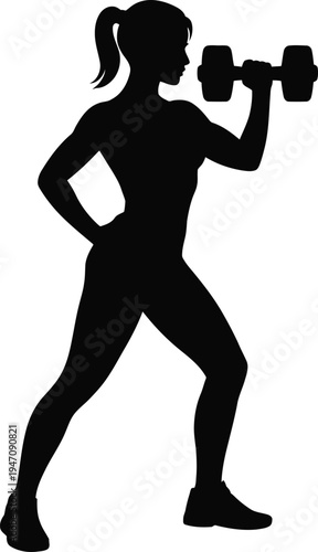 Fitness Woman Running Silhouette Healthy Lifestyle Illustration