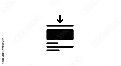 Document compress icon with arrow pointing down