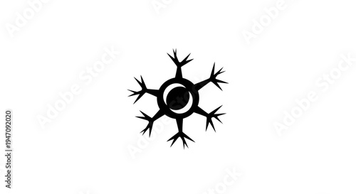 Flag of Flandrensis black spiky snowflake symbol on white