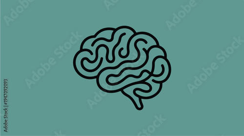 Stylized Brain Icon Representing Mind and Intelligence.