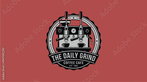 The Daily Grind Coffee Cafe Logo Design.