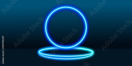 Glass Sphere.Blue Neon Technology Platform