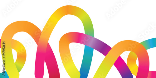 Vibrant multicolored loops intertwining in a dynamic abstract design
