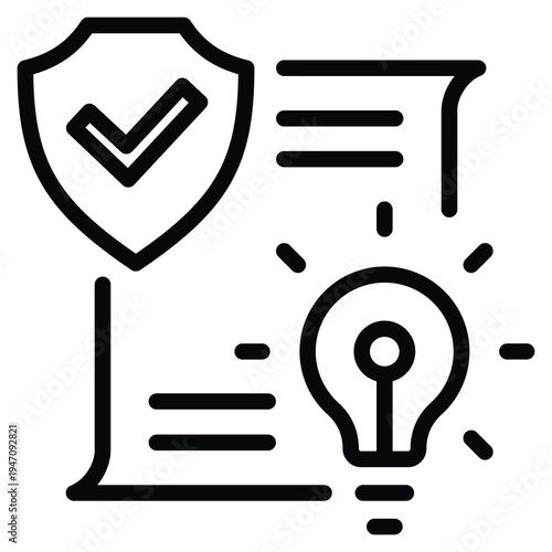 Intellectual Property Icon Line Vector Illustration