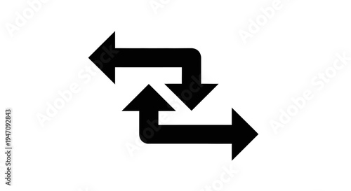 Interconnected arrows icon representing process and directional flow