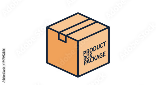 Isometric cardboard product box package flat icon