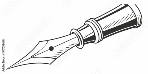 A classic fountain pen with a sleek design and a visible ink reservoir