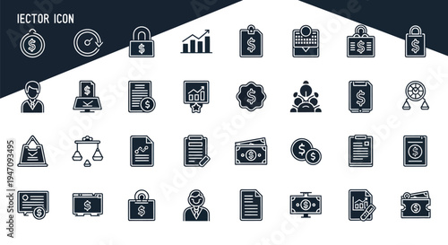 Finance and business icon set