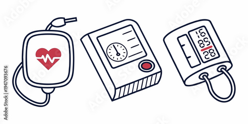 Three different types of blood pressure monitors displayed side by side.