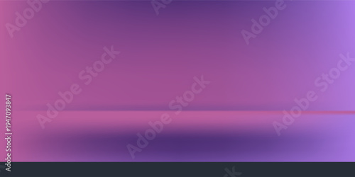 Abstract gradient podium background. Violet, purple and lilac empty 3d studio backdrop.