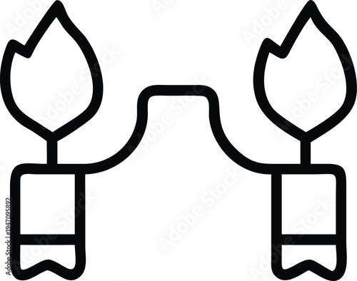 Firewall Protection Line Icon – Cyber Security Barrier, Network Firewall and Data Protection Outline Vector