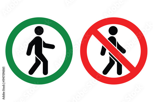 Yes and No Entry Sign Icons – Vector Clipart on Transparent Background