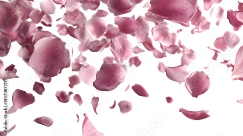 Falling Rose Petals Background for Romantic Occasions.