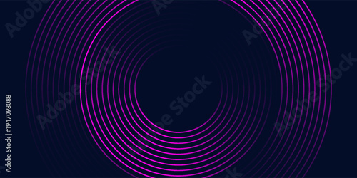 Circle line pattern. Glowing swirl circular lines. Futuristic abstract background for creative graphic design. Vector illustration.