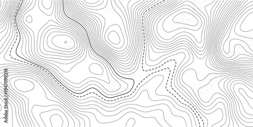 Abstract Topographic Contour Line Pattern in Black and White, Transparent PNG Topographic line map.The concept of a conditional geography scheme and the terrain path. Design materials. 