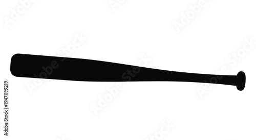 A black baseball bat is displayed in a stark silhouette