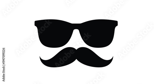 Black sunglasses and mustache graphic a striking visual silhouette