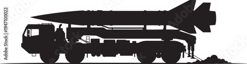 Missile Launcher Silhouette Against White Background