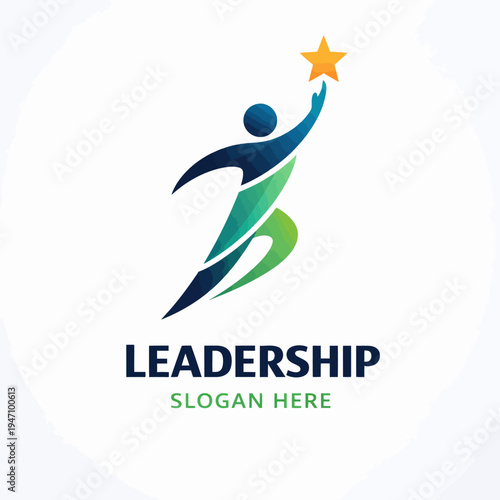 Leadership logo with star and human figure