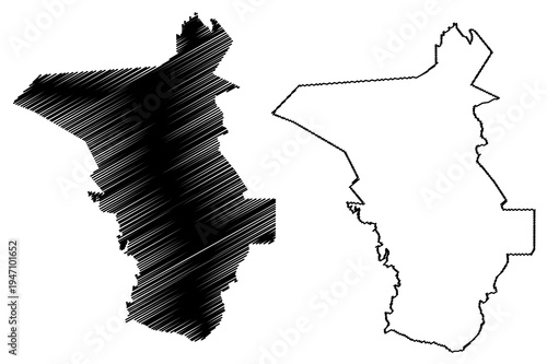 San Francisco de Conchos municipality (Free and Sovereign State of Chihuahua, Mexico, United Mexican States) map vector illustration, scribble sketch map