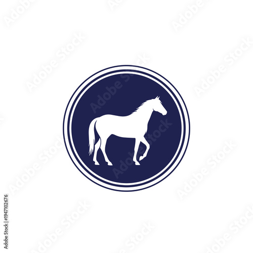 Circular horse emblem icon for equestrian branding