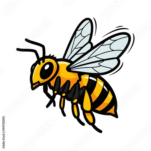 Aggressive wasp hornet mascot with yellow black stripes