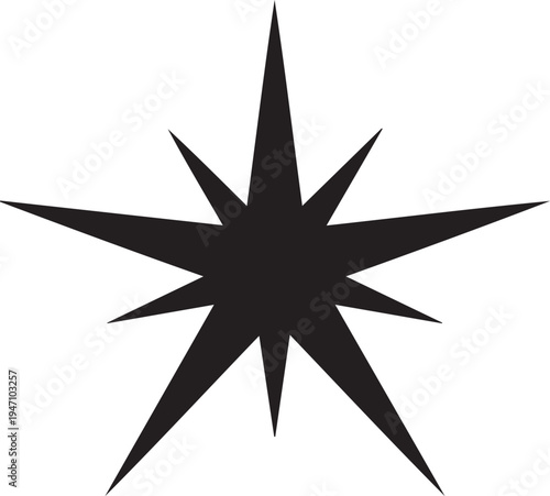 Black Sparkle Star Burst Icon Vector Design Element