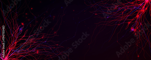 Blood Vessel Vein Wireframe Background, Micro Vascular Veins Lines Structure, Cardio Surgery Medicine Concept. Medical Endovascular Neurovascular Science Therapy Graphic. Vector Illustration.
