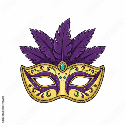 Purple Gold Carnival Masquerade Mask