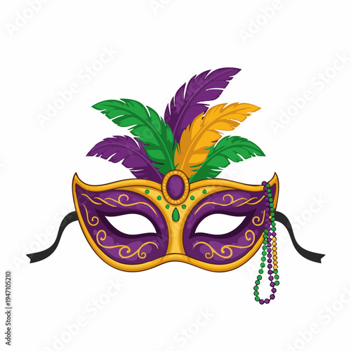 Festive Mardi Gras Celebration Mask