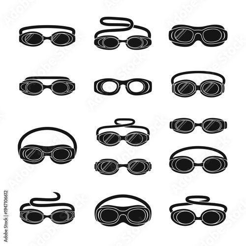Collection of Different Goggles Icon Grid