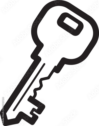 Minimalist Key Icon Vector Illustration for Security and Access