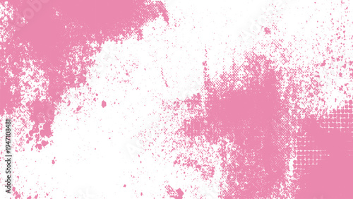 Pink grunge texture with white splatters and spots  abstract background