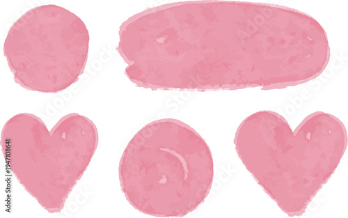 水彩イラスト 素材 セット 筆 透明 にじみ