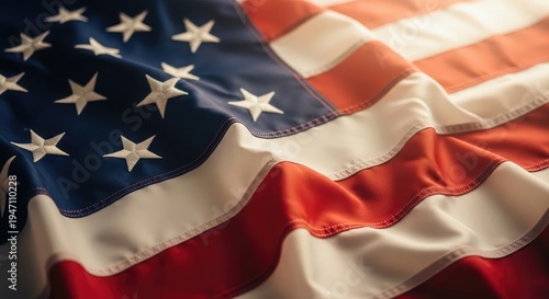American flag close up with stars and stripes