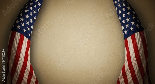 American flags hanging side by side