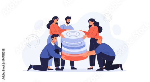 Teamwork, collaboration, data stack, business growth, people working together